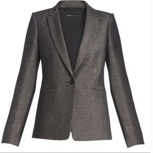 BCBG MaxAzria Womens Blazer Jacket‎ Size XS Gray Black Structured